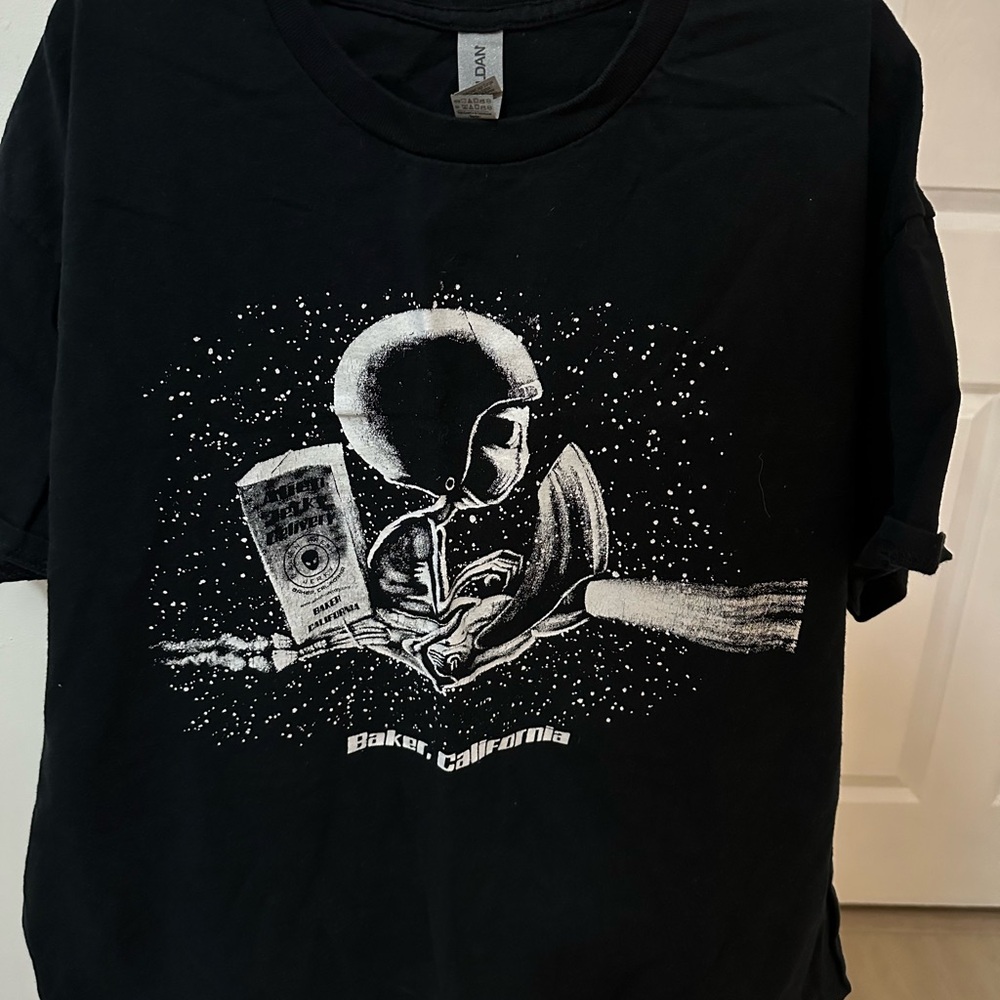 Black Graphic T-Shirt with Space Design